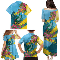 Saint Lucia Family Matching Puletasi and Hawaiian Shirt Tropical Vibes