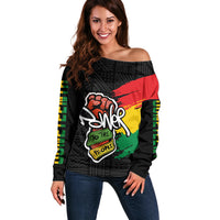 Juneteenth Off Shoulder Sweater Power To The People - Wonder Print Shop