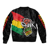 Juneteenth Sleeve Zip Bomber Jacket Power To The People - Wonder Print Shop