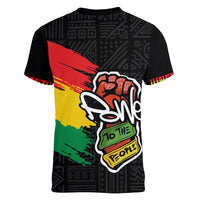 Juneteenth Women V Neck T Shirt Power To The People - Wonder Print Shop