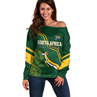 South Africa Rugby 2023 Off Shoulder Sweater Champions GO Bokke - Wonder Print Shop