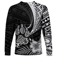 Personalised Polynesian Long Sleeve Shirt Bulldog With Polynesian Patterns - Wonder Print Shop