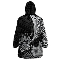 Personalised Polynesian Wearable Blanket Hoodie Bulldog With Polynesian Patterns - Wonder Print Shop