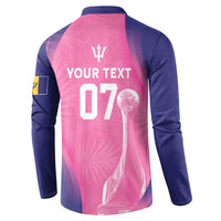 Barbados Cricket Custom Button Sweatshirt Royal Champions - Tropical Vibes - Wonder Print Shop