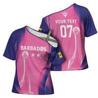 Barbados Cricket Custom Cross Shoulder Shirt Royal Champions - Tropical Vibes - Wonder Print Shop
