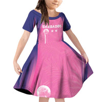 Barbados Cricket Custom Family Matching Off Shoulder Short Dress and Hawaiian Shirt Royal Champions - Tropical Vibes - Wonder Print Shop