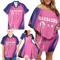 Barbados Cricket Custom Family Matching Off Shoulder Short Dress and Hawaiian Shirt Royal Champions - Tropical Vibes - Wonder Print Shop