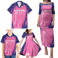 Barbados Cricket Custom Family Matching Puletasi and Hawaiian Shirt Royal Champions - Tropical Vibes - Wonder Print Shop