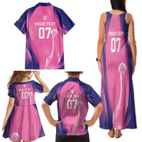 Barbados Cricket Custom Family Matching Tank Maxi Dress and Hawaiian Shirt Royal Champions - Tropical Vibes - Wonder Print Shop