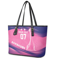 Barbados Cricket Custom Leather Tote Bag Royal Champions - Tropical Vibes - Wonder Print Shop