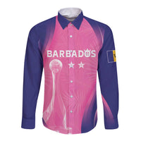 Barbados Cricket Custom Long Sleeve Button Shirt Royal Champions - Tropical Vibes - Wonder Print Shop