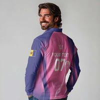 Barbados Cricket Custom Long Sleeve Polo Shirt Royal Champions - Tropical Vibes - Wonder Print Shop