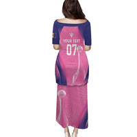 Barbados Cricket Custom Puletasi Royal Champions - Tropical Vibes - Wonder Print Shop