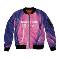 Barbados Cricket Custom Sleeve Zip Bomber Jacket Royal Champions - Tropical Vibes - Wonder Print Shop