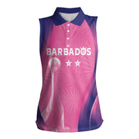 Barbados Cricket Custom Women Sleeveless Polo Shirt Royal Champions - Tropical Vibes - Wonder Print Shop
