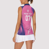 Barbados Cricket Custom Women Sleeveless Polo Shirt Royal Champions - Tropical Vibes - Wonder Print Shop