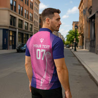 Barbados Cricket Custom Zipper Polo Shirt Royal Champions - Tropical Vibes - Wonder Print Shop