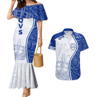Personalised Queen Victoria School Couples Matching Mermaid Dress and Hawaiian Shirt QVS Old Boys LT7 - Wonder Print Shop