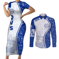 Personalised Queen Victoria School Couples Matching Short Sleeve Bodycon Dress and Long Sleeve Button Shirts QVS Old Boys LT7 - Wonder Print Shop