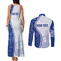Personalised Queen Victoria School Couples Matching Tank Maxi Dress and Long Sleeve Button Shirts QVS Old Boys LT7 - Wonder Print Shop