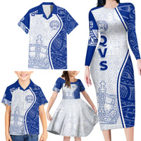 Personalised Queen Victoria School Family Matching Long Sleeve Bodycon Dress and Hawaiian Shirt QVS Old Boys LT7 - Wonder Print Shop