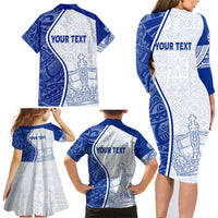 Personalised Queen Victoria School Family Matching Long Sleeve Bodycon Dress and Hawaiian Shirt QVS Old Boys LT7 - Wonder Print Shop
