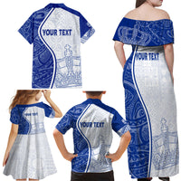 Personalised Queen Victoria School Family Matching Off Shoulder Maxi Dress and Hawaiian Shirt QVS Old Boys LT7 - Wonder Print Shop