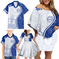 Personalised Queen Victoria School Family Matching Off Shoulder Short Dress and Hawaiian Shirt QVS Old Boys LT7 - Wonder Print Shop