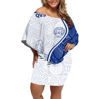 Personalised Queen Victoria School Family Matching Off Shoulder Short Dress and Hawaiian Shirt QVS Old Boys LT7 - Wonder Print Shop