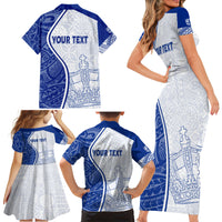 Personalised Queen Victoria School Family Matching Short Sleeve Bodycon Dress and Hawaiian Shirt QVS Old Boys - Wonder Print Shop