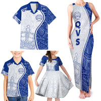 Personalised Queen Victoria School Family Matching Tank Maxi Dress and Hawaiian Shirt QVS Old Boys - Wonder Print Shop