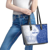 Personalised Queen Victoria School Leather Tote Bag QVS Old Boys - Wonder Print Shop