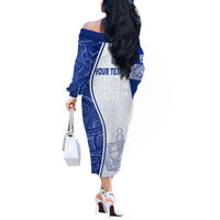 Personalised Queen Victoria School Off The Shoulder Long Sleeve Dress QVS Old Boys - Wonder Print Shop