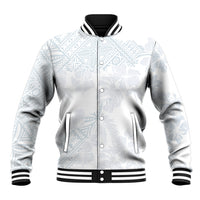 Samoa White Sunday Baseball Jacket Hibiscus Special LT7 - Wonder Print Shop