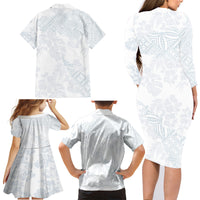 Samoa White Sunday Family Matching Long Sleeve Bodycon Dress and Hawaiian Shirt Hibiscus Special LT7 - Wonder Print Shop