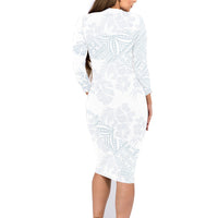 Samoa White Sunday Family Matching Long Sleeve Bodycon Dress and Hawaiian Shirt Hibiscus Special LT7 - Wonder Print Shop