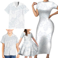 Samoa White Sunday Family Matching Short Sleeve Bodycon Dress and Hawaiian Shirt Hibiscus Special - Wonder Print Shop