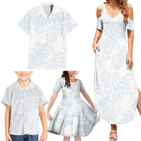 Samoa White Sunday Family Matching Summer Maxi Dress and Hawaiian Shirt Hibiscus Special - Wonder Print Shop