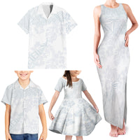Samoa White Sunday Family Matching Tank Maxi Dress and Hawaiian Shirt Hibiscus Special - Wonder Print Shop