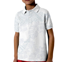 Samoa White Sunday Kid Polo Shirt Hibiscus Special - Wonder Print Shop