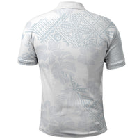 Samoa White Sunday Polo Shirt Hibiscus Special - Wonder Print Shop
