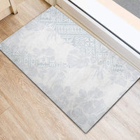 Samoa White Sunday Rubber Doormat Hibiscus Special - Wonder Print Shop