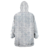 Samoa White Sunday Wearable Blanket Hoodie Hibiscus Special - Wonder Print Shop