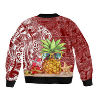 Mele Kalikimaka Hawaii Christmas Bomber Jacket Pineapple Party LT7 - Wonder Print Shop
