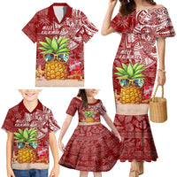Mele Kalikimaka Hawaii Christmas Family Matching Mermaid Dress and Hawaiian Shirt Pineapple Party LT7 - Wonder Print Shop