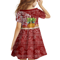 Mele Kalikimaka Hawaii Christmas Family Matching Off Shoulder Short Dress and Hawaiian Shirt Pineapple Party LT7 - Wonder Print Shop