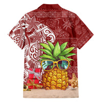 Mele Kalikimaka Hawaii Christmas Family Matching Summer Maxi Dress and Hawaiian Shirt Pineapple Party - Wonder Print Shop