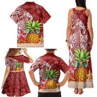 Mele Kalikimaka Hawaii Christmas Family Matching Tank Maxi Dress and Hawaiian Shirt Pineapple Party - Wonder Print Shop