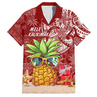 Mele Kalikimaka Hawaii Christmas Family Matching Tank Maxi Dress and Hawaiian Shirt Pineapple Party - Wonder Print Shop