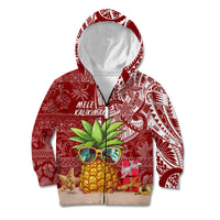 Mele Kalikimaka Hawaii Christmas Kid Hoodie Pineapple Party - Wonder Print Shop